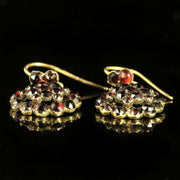 Antique Garnet Earrings Bohemian Garnets Circa 1880