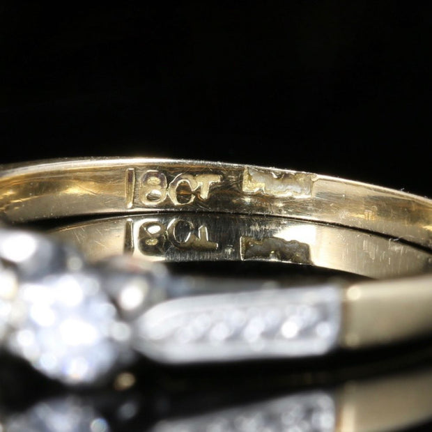Antique Edwardian Diamond Trilogy Engagement Ring Circa 1915