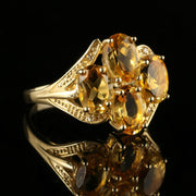 Citrine Gold Cluster Ring 9Ct Gold