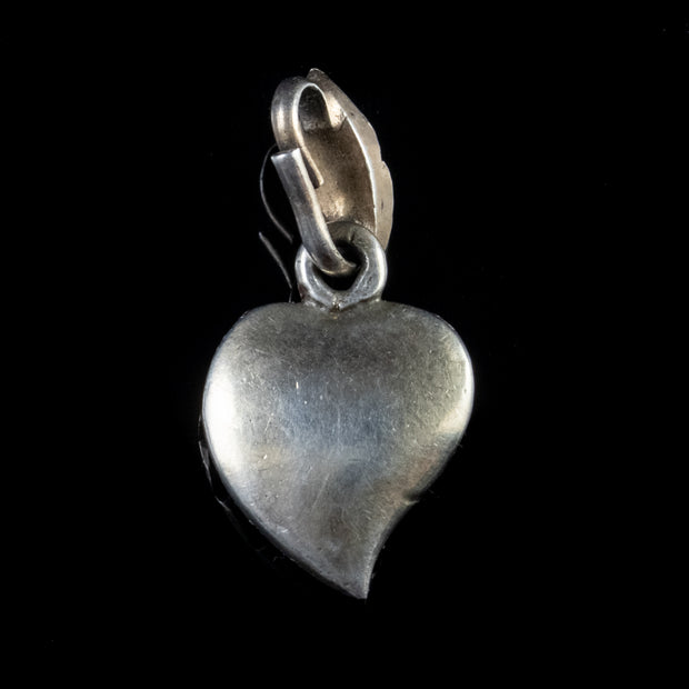 Antique Victorian Paste Witch’S Heart Pendant Silver Circa 1840