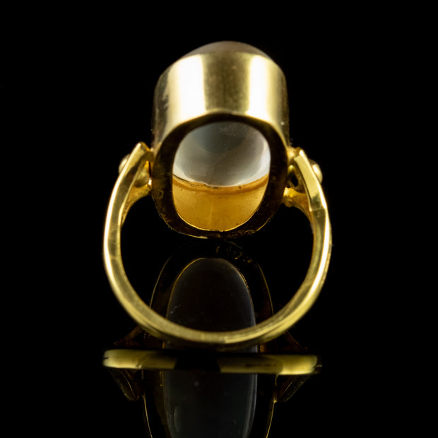 Antique Victorian Moonstone Ring 18Ct Gold Circa 1880