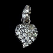Antique Victorian Paste Witch’S Heart Pendant Silver Circa 1840