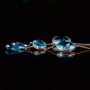 Antique Victorian Blue Paste Necklace Silver Circa 1880-1900