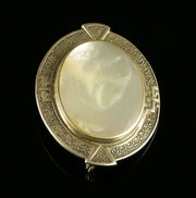 Celtic Silver  Mother Of Pearl Brooch