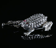 Antique Victorian Silver Frog Brooch - 1880