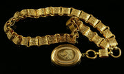 Antique Locket & Collar - Gold On Silver Circa 1880 - Grapes