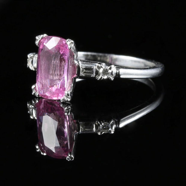 Pink Sapphire Diamond Ring 14Ct 3Ct Pink Sapphire