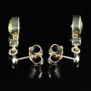 Peridot & Diamond Gold Earrings 9Ct Gold 3Ct Peridots