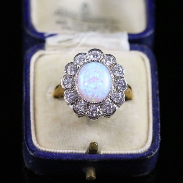 Opal Paste Cluster Ring