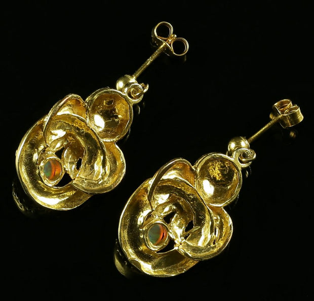 Opal Gold Earrings - Beautiful Opals Victorian Style