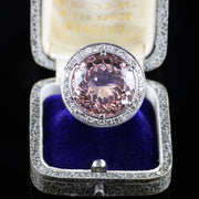 Morganite Diamond Ring Fabulous Large Ring 14K