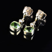 Peridot & Diamond Gold Earrings 9Ct Gold 3Ct Peridots