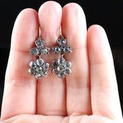 Antique Georgian Paste Earrings Beautiful Flower Earrings