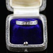 Diamond Half Eternity Ring Asscher Cut Diamonds French Platinum